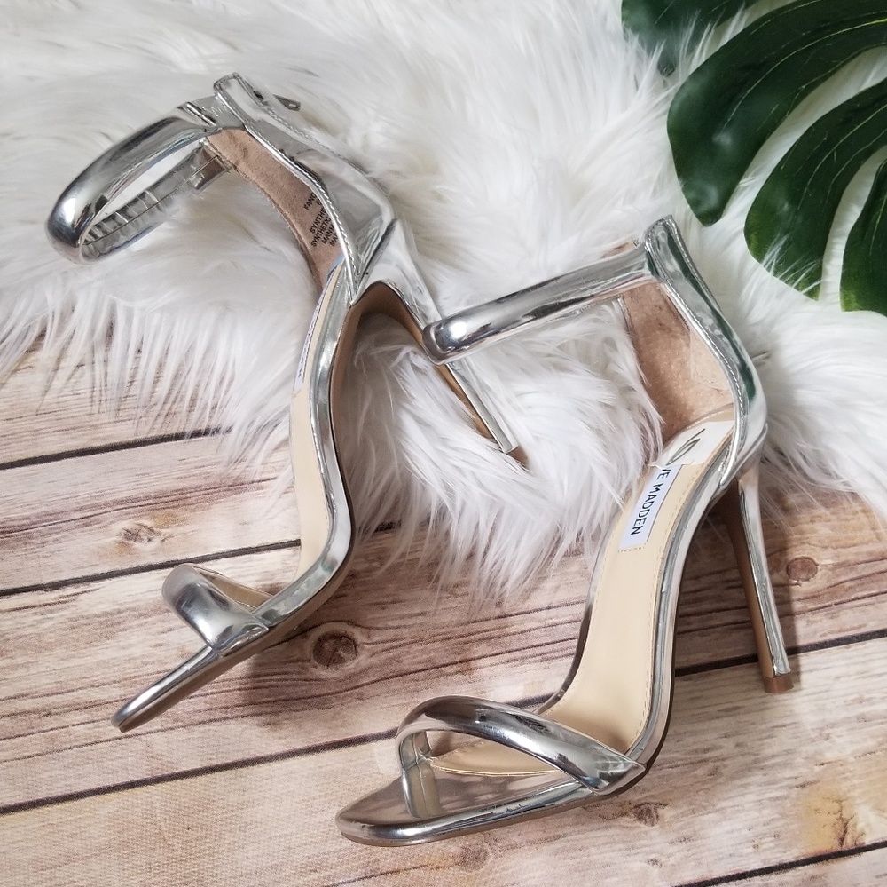 Steve Madden silver strappy heels